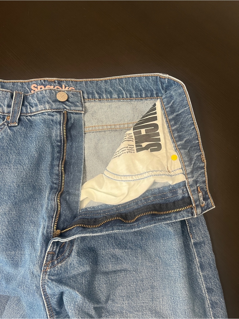 Mother Snacks! Funnel Heel Cuff Jeans Delicious Memories Blue Size 28 Wide Leg - Picture 10 of 15